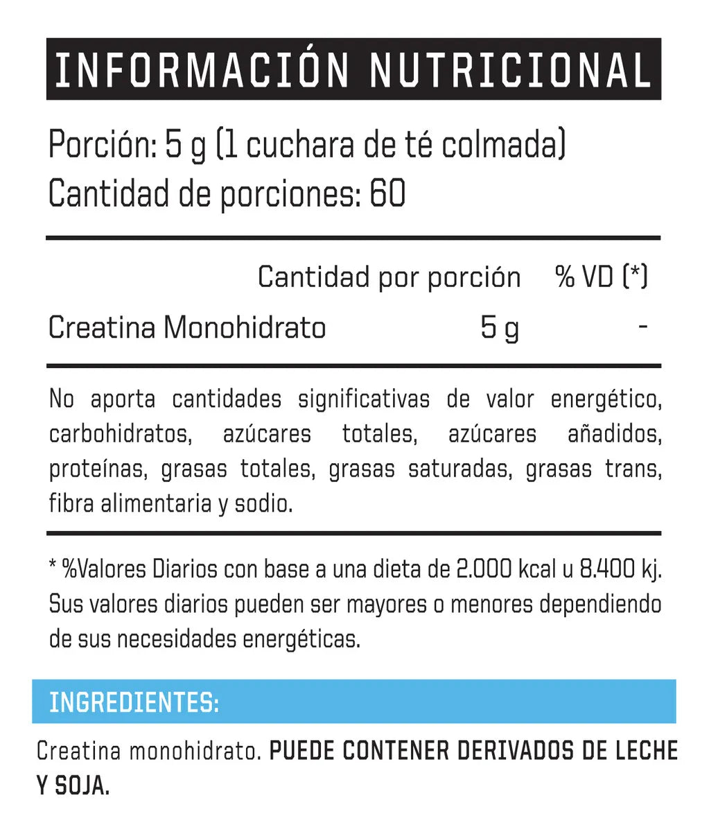 Suplemento En Polvo Ena Sport Creatina Monohidrato Micronizada 100 Pura En Doypack De 300g Sabor Neutro